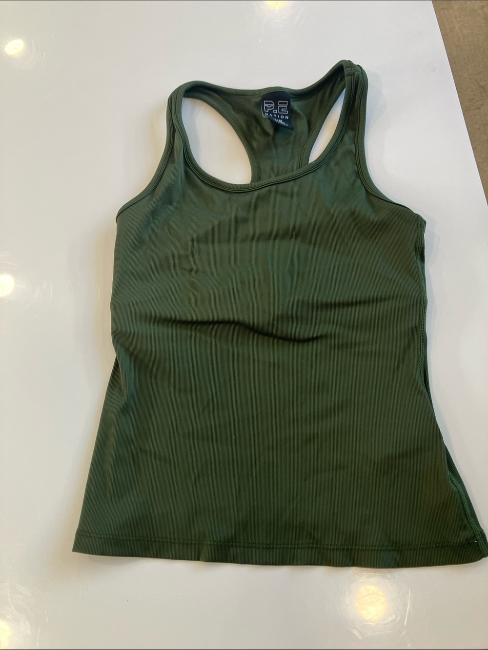 P.E Nation Dark Olive Racerback Performance Tank